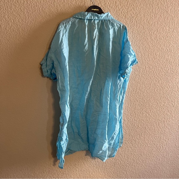 Free People CP Shades Short Sleeve Petra Pullover Capri Blue - Picture 3 of 4